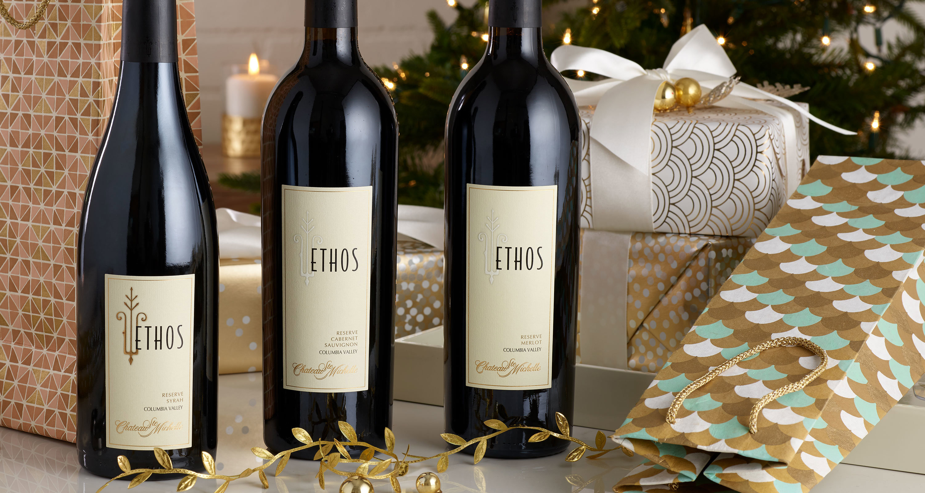 Bottle and glass of Ethos Reserve Cabernet Sauvignon