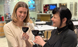 women enjoying a tasting at Chateau Ste. Michelle