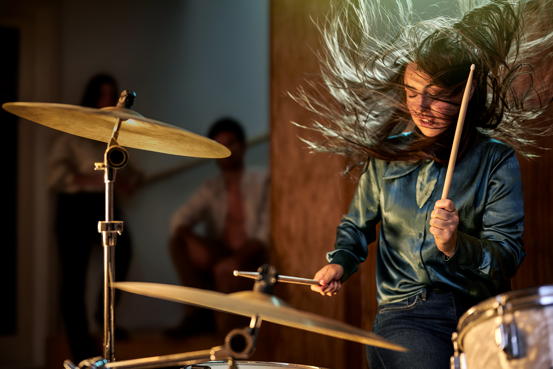 Girl drumming