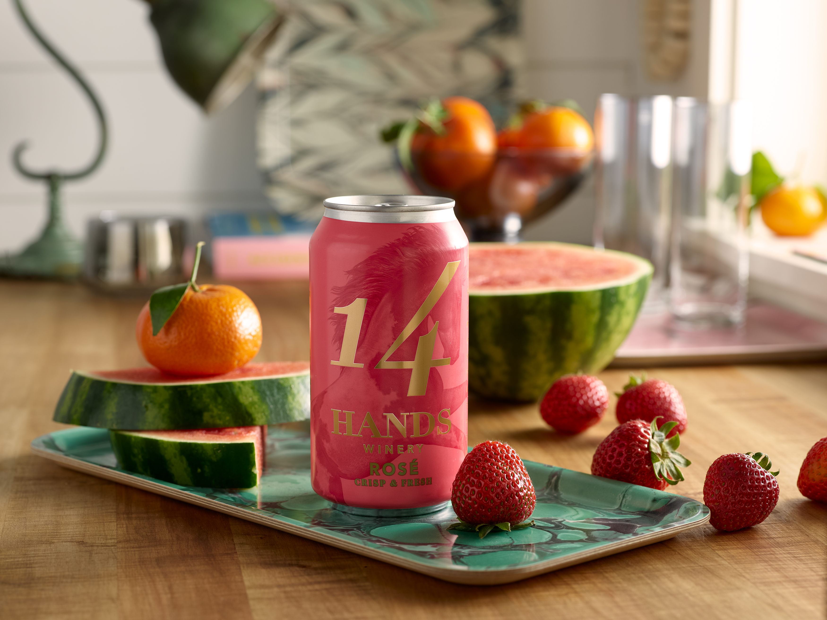 Can of Rosé with fruit
