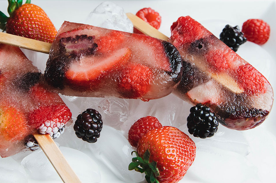 Popsicles and fruit