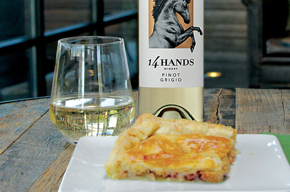 Puff Pastry on a dish with wine