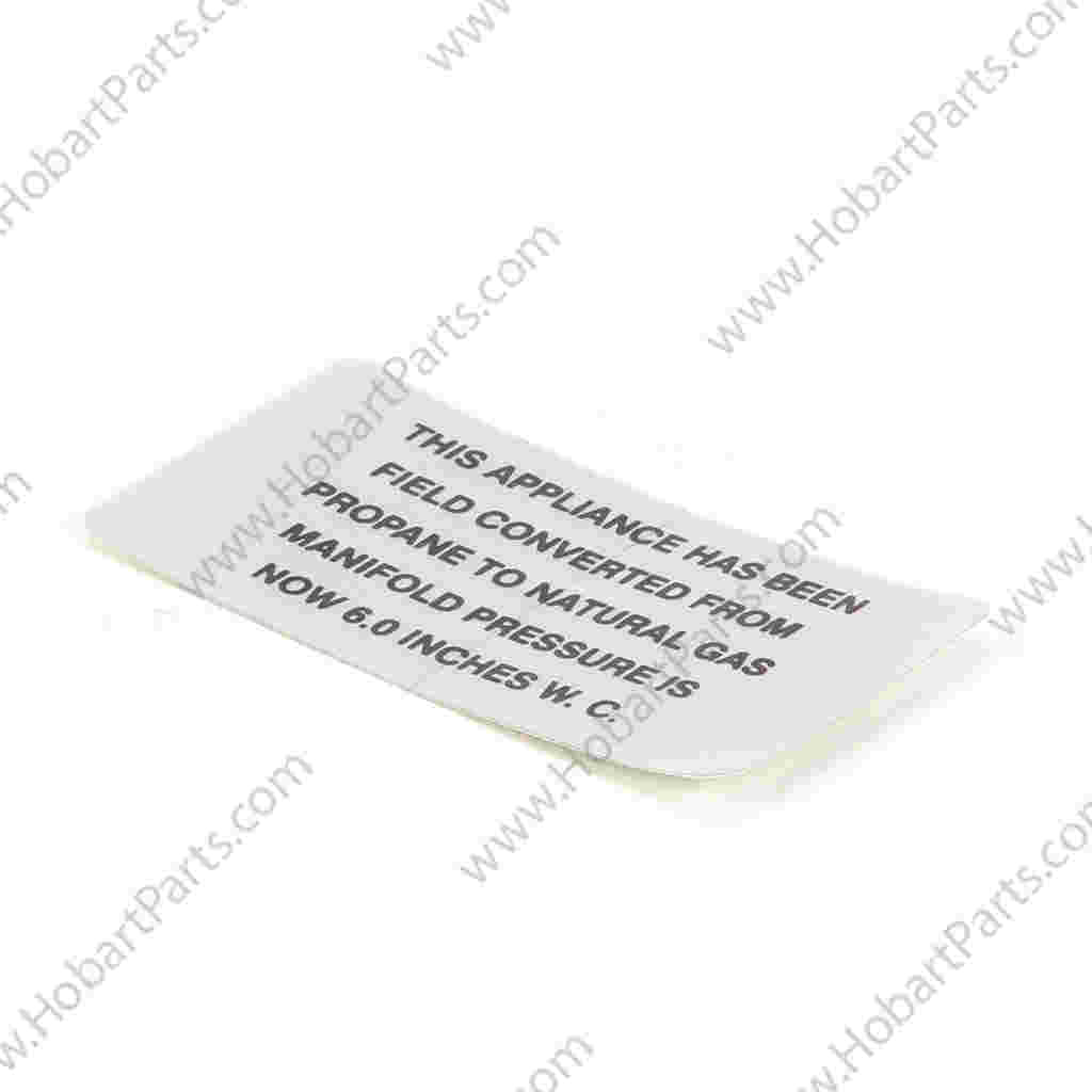 PLATE,PROPANE TO NATURAL GAS