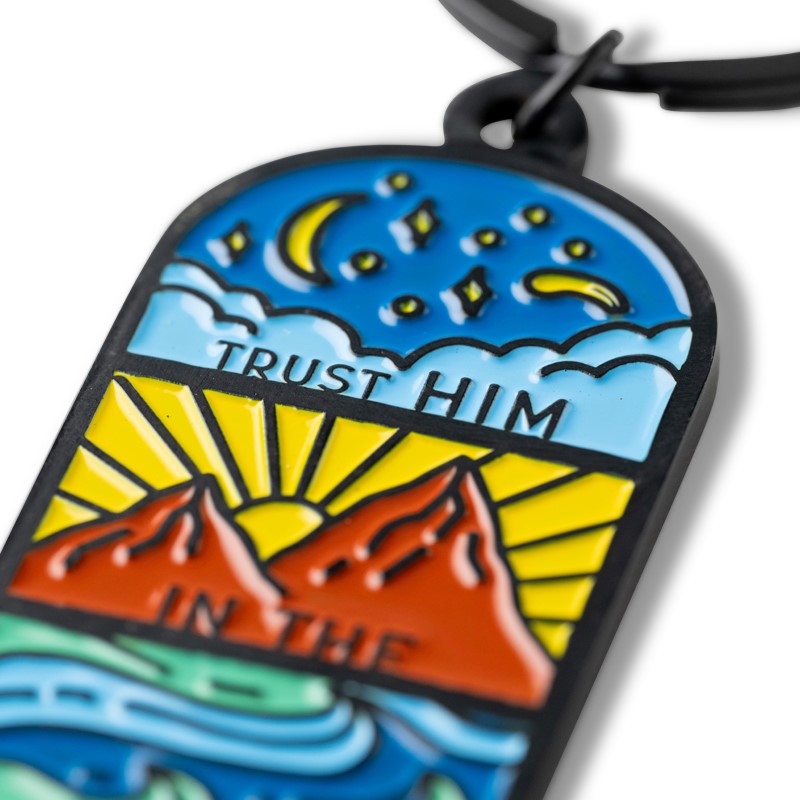 DANIEL TRUST HIM IN THE JOURNEY ENAMEL KEYCHAIN WITH CHARM