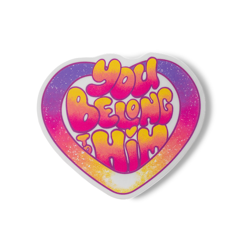 YOU BELONG TO HIM HEART MATTE STICKER