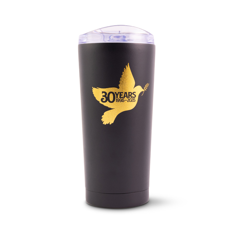 NOAH DOVE 30TH ANNIVERSARY BLACK TRAVEL MUG