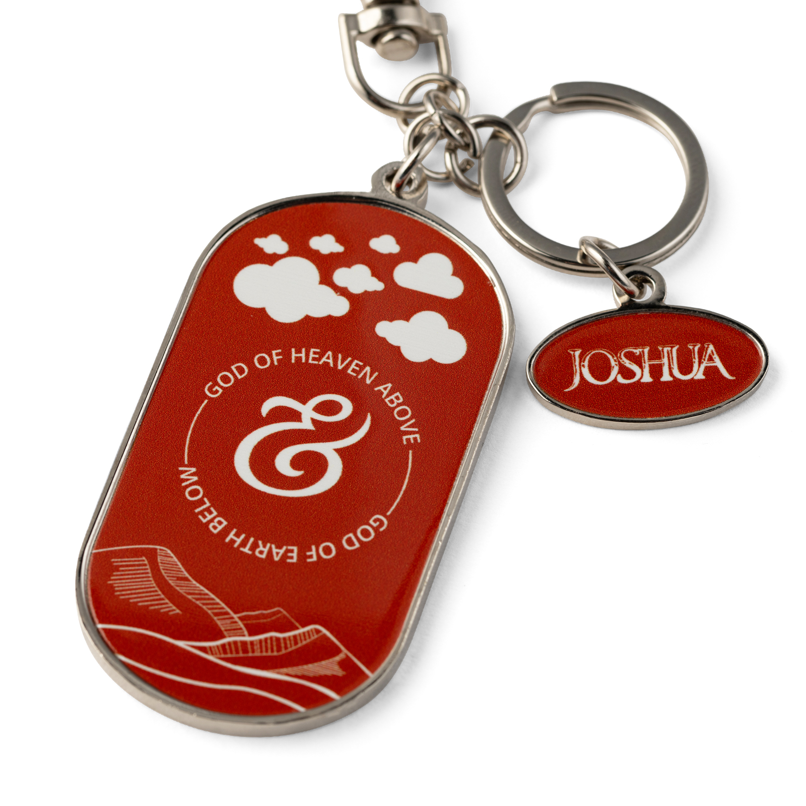JOSHUA GOD OF HEAVENS ABOVE ENAMEL KEYCHAIN WITH CHARM