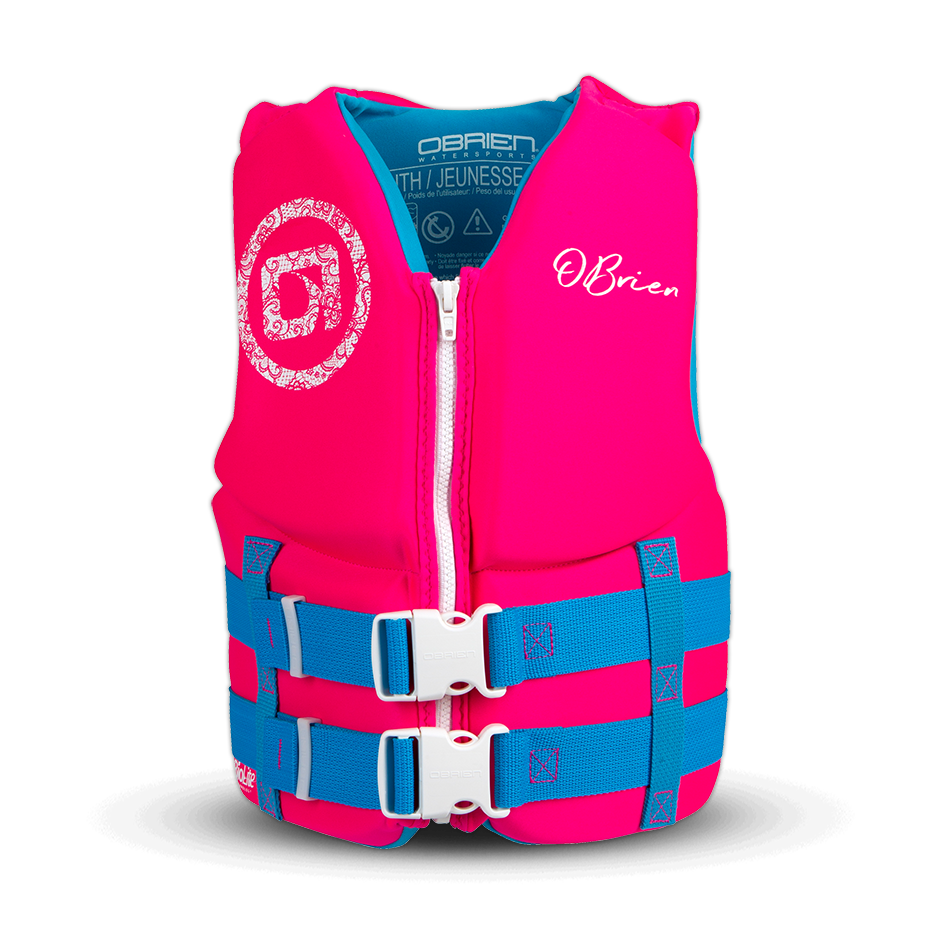 O'Brien Traditional Youth Life Jacket - Pink (2022) | O'Brien Watersports