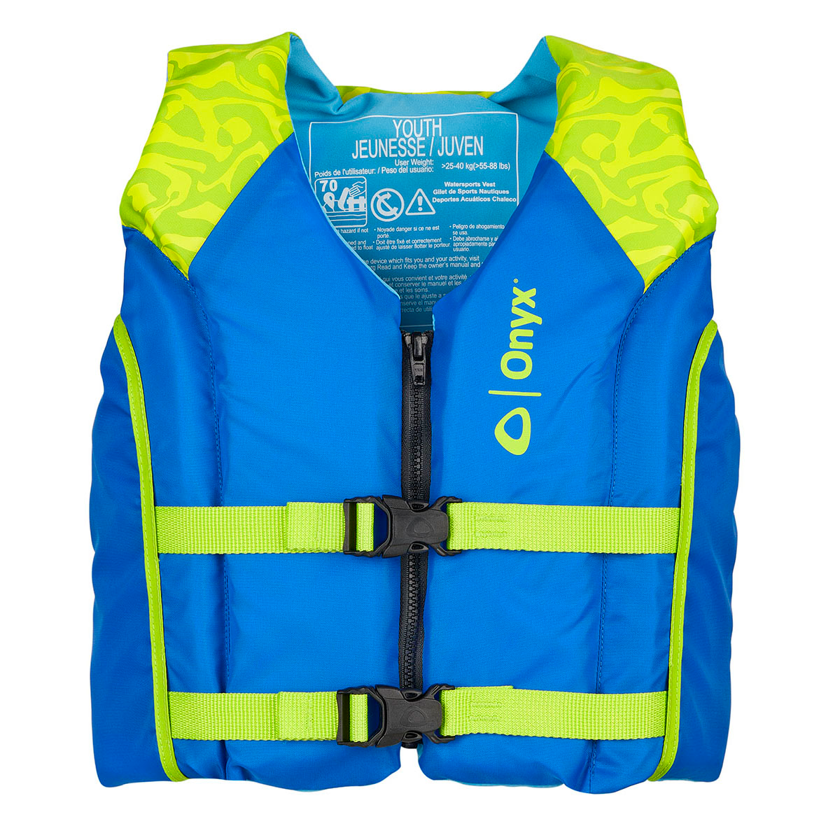 Boat Marine PWC Youth Life Vest Blue Chest 24”-29” For Weight 50-90 lbs 