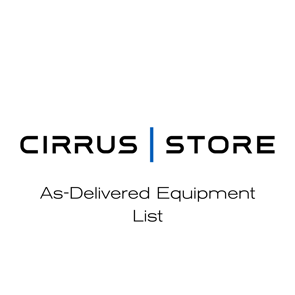 SR20 As-Delivered Equipment List