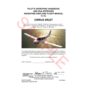 SR22T Argentina POH (13772-005AR, Perspective w/ 3600lb)