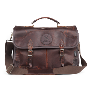 Custom Waxed Bison Leather Executive Briefcase