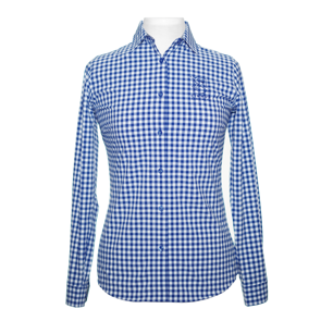 Ladies blue gingham shirt hot sale