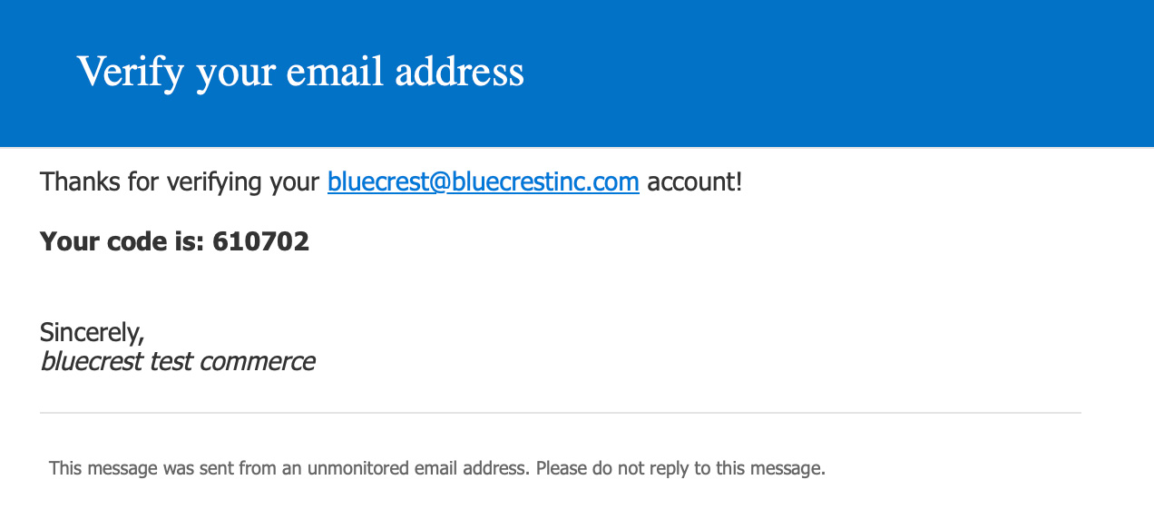 Step 3 to creating a password for ShopBlueCrest