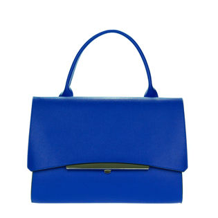 Blue Suede Shoulder Bag