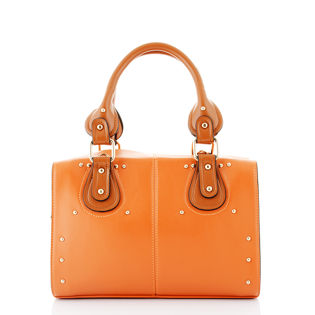 Rivet Infused Leather Satchel