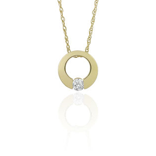 24K Diamond O Pendant