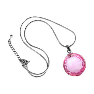 Pink Crystal Round Necklace