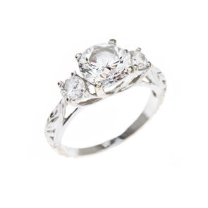 Three Stone Diamond White Gold Ring
