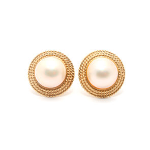 Gold Wrapped Pearl Earrings