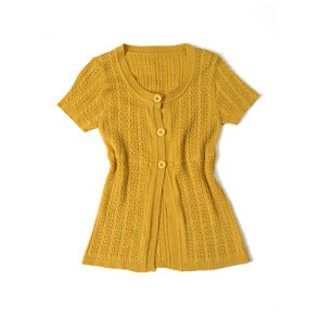 Short Sleeved High Waist Cardigan