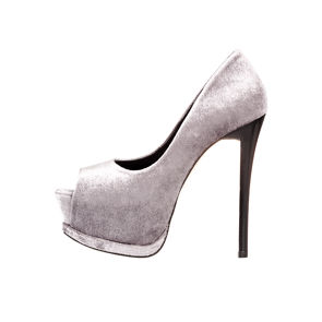 Platform Open-toe Velvet Pumps