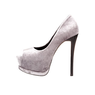 Platform Open-toe Velvet Pumps
