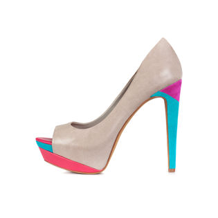 Multi-colored Open-toe Pumps