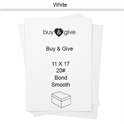 11 X 17 20# 20M 4 PT White Smooth Buy & Give - Bond CT  2500/CT
