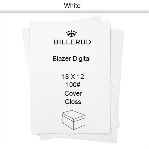 18 X 12 100# 83M 9.6 PT White Blazer Digital Gloss Cover CT 250/PK 500/CT