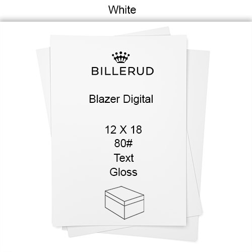 12 X 18 80# 36M 3.6 PT White Blazer Digital Gloss Text CT 500/PK 1500/CT