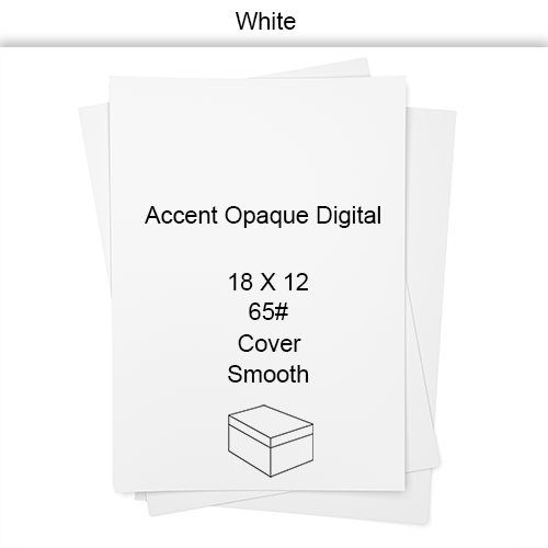 18 X 12 65# 54M 8.8 PT White Smooth Accent Opaque Digital - Cover CT