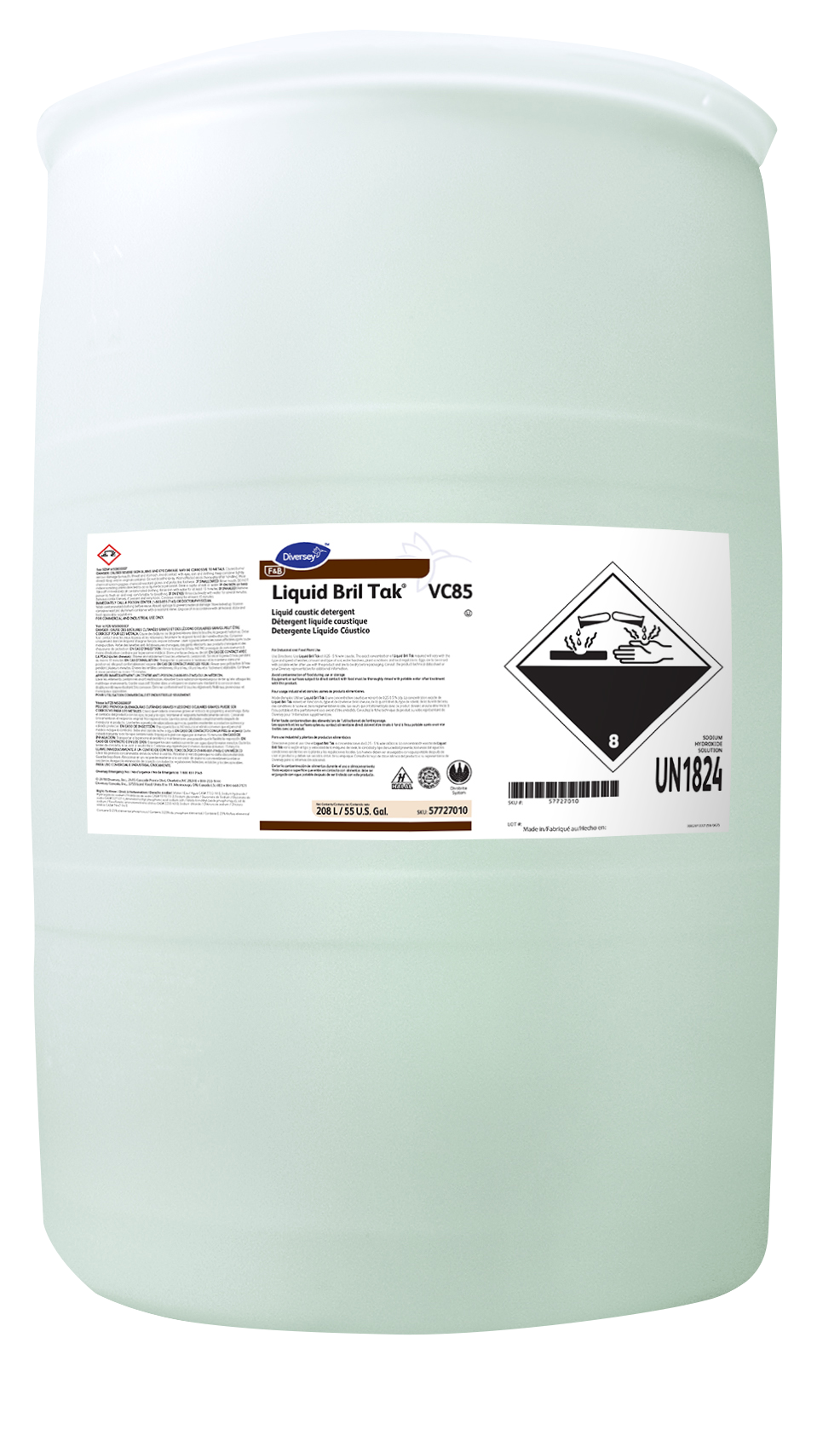 Craft Brewery Supplies Diversey  EA Liquid Bril Tak 55 Gal Drum