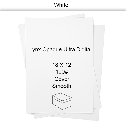 18 X 12 100# 83.08M 14.4 PT White Smooth Lynx Opaque Ultra Digital - Cover CT