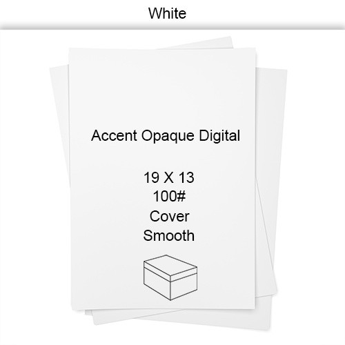 19 X 13 100# 95M  White Smooth Accent Opaque Digital 0 Cover CT  150/PK 600/CT HP Indigo 2-Star