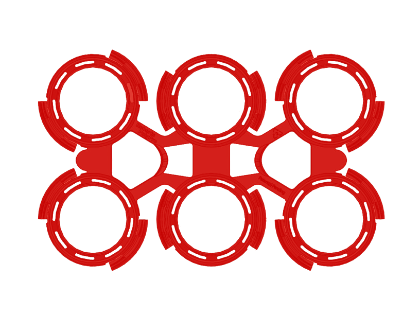 PolyPro Craft-Pak Versa 6-Pack Red #1 Can Handles 436/CT