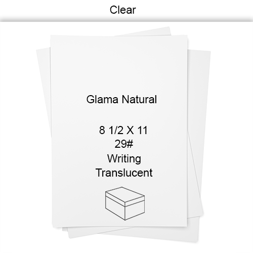 8 1/2 X 11 29# 15M 3.7 PT Clear Translucent Glama Natural 0 Writing CT