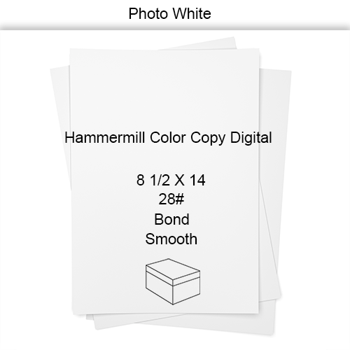 8 1/2 X 14 28# 17.8M 4.7 PT Photo White Smooth Hammermill Color Copy Digital 0 Bond CT