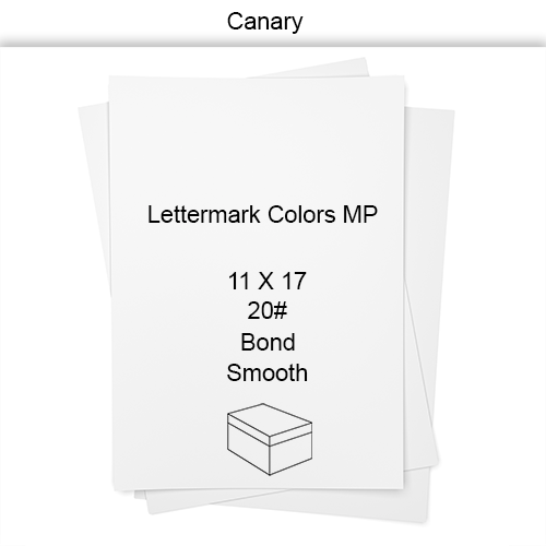 11 X 17 20# 20M 4 PT Canary Smooth Lettermark Colors MP  Bond CT