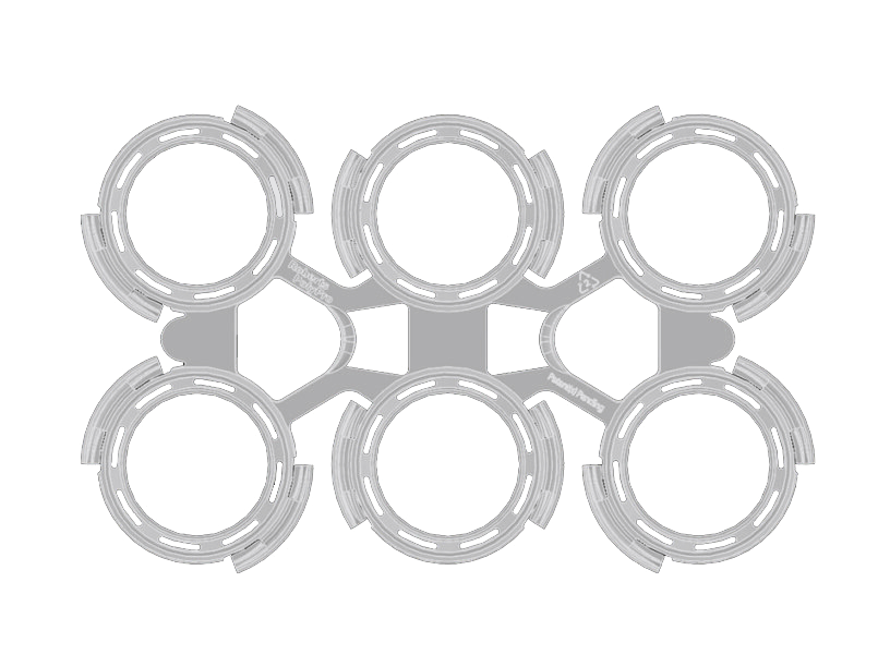 PolyPro Craft-Pak Versa 6-Pack Silver Can Handles 436/CT