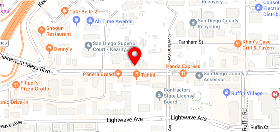 Map of San Diego branch