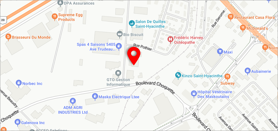 Map of Montreal branch