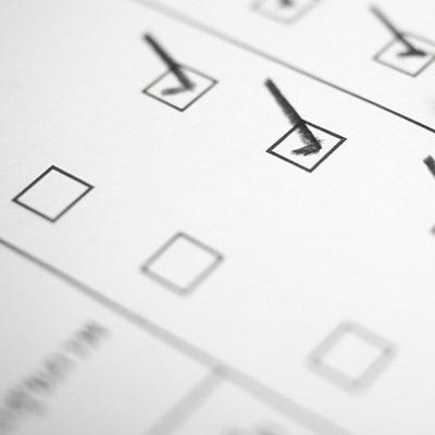 Close up shot of survey responses