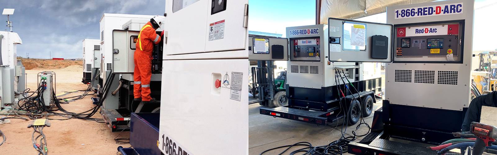 Industrial power generator providing power for construction site