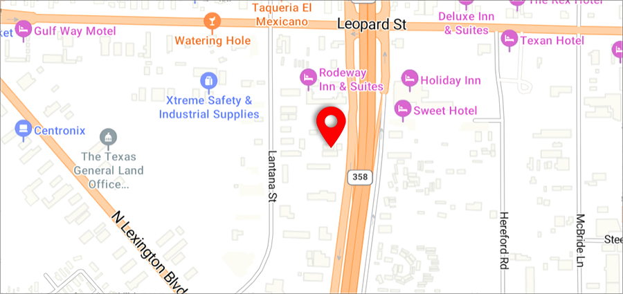 Carte de l'agence de Corpus Christi