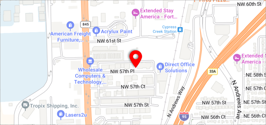 Carte de l'agence de Fort Lauderdale