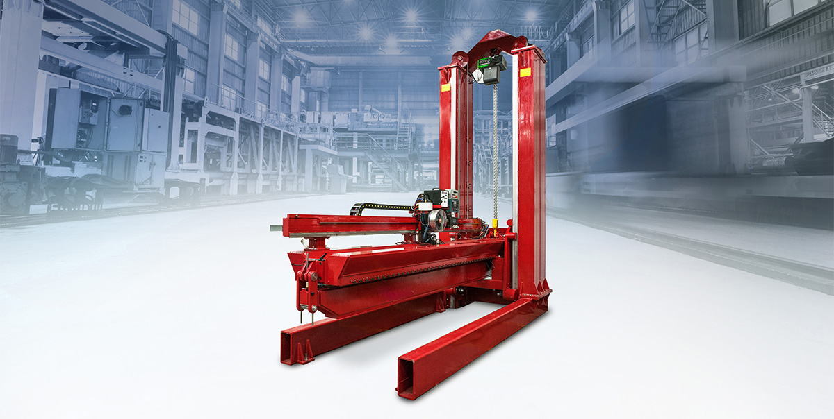 Red-D-Arc seam welder against illustrated warehouse background