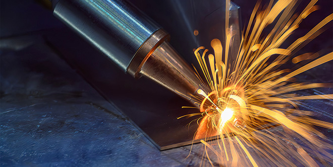 Close up scene of the welding process