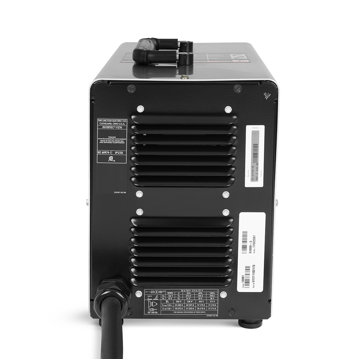 Back of ES276i Stick Welder.