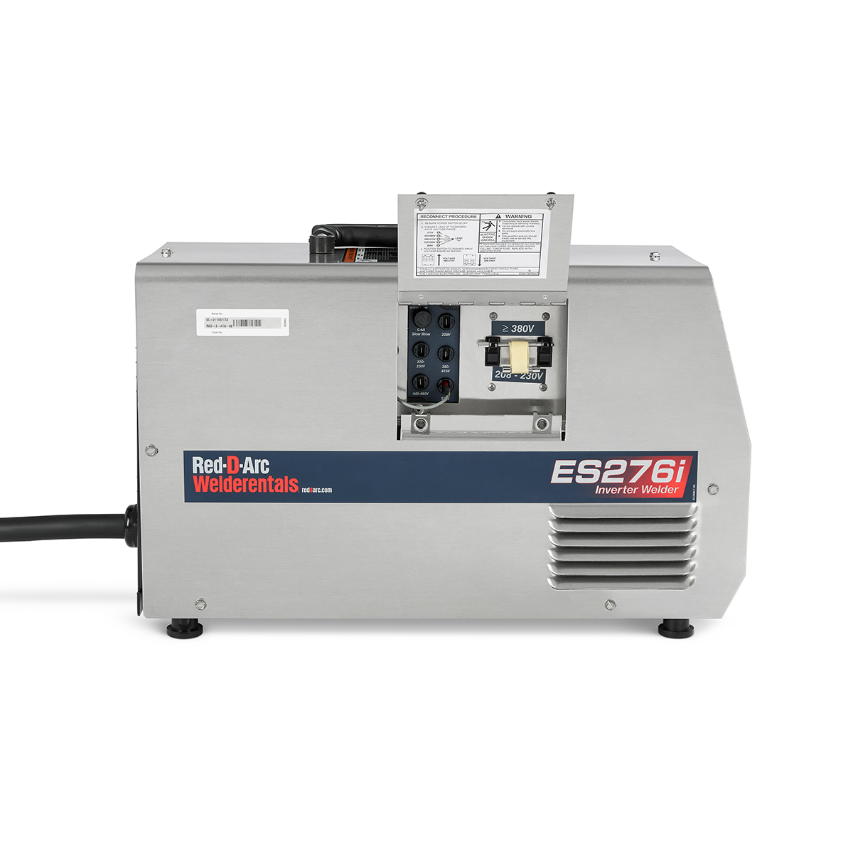 Side of ES276i Stick Welder.